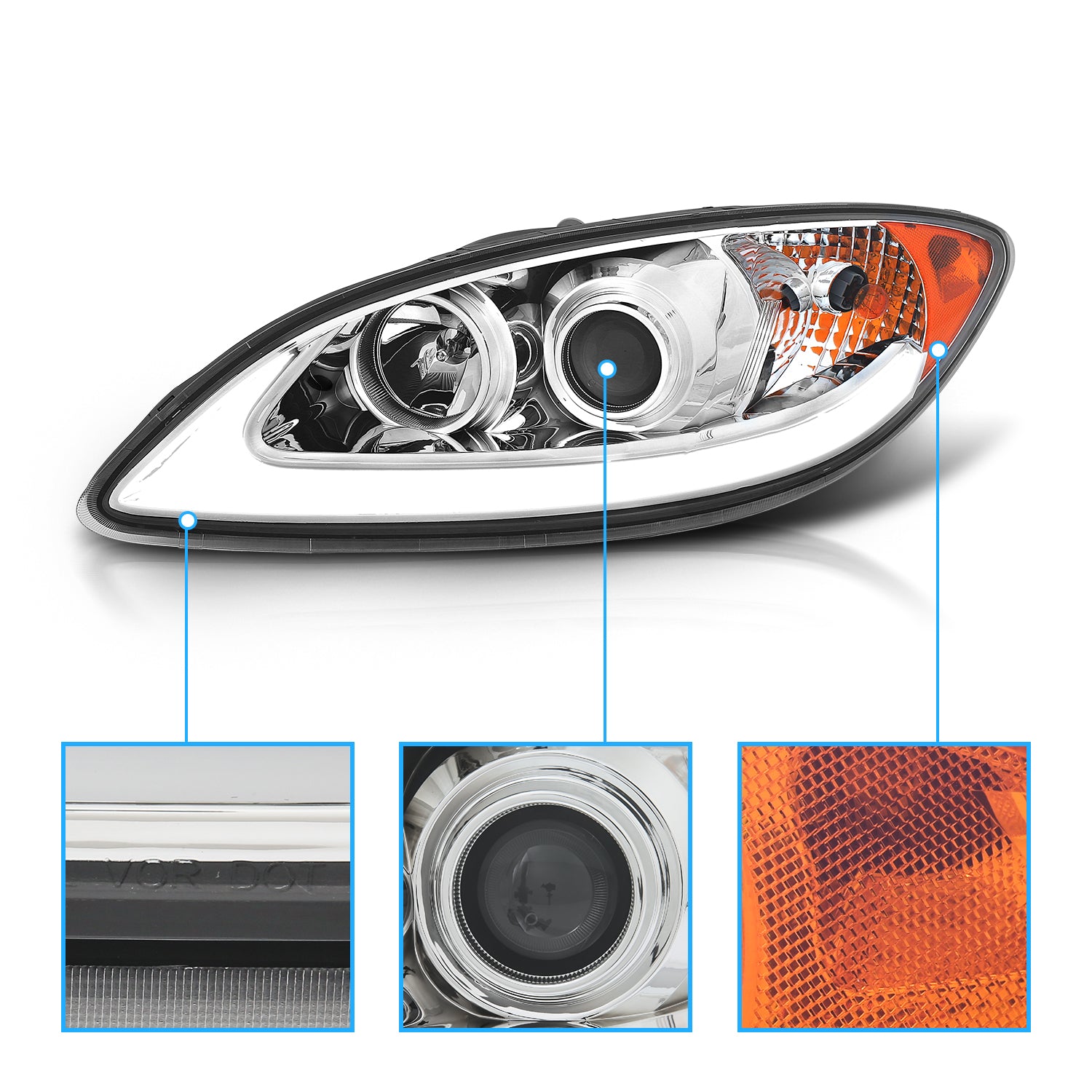 INTERNATIONAL PROSTAR 08-16 PROJECTOR PLANK STYLE H.L CHROME