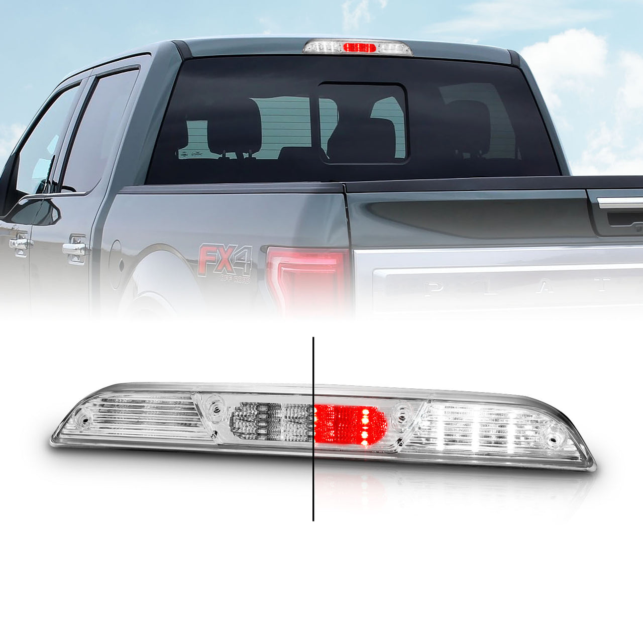 FORD F-150 2015 LED 3RD BRAKE LIGHT ALL CHROME