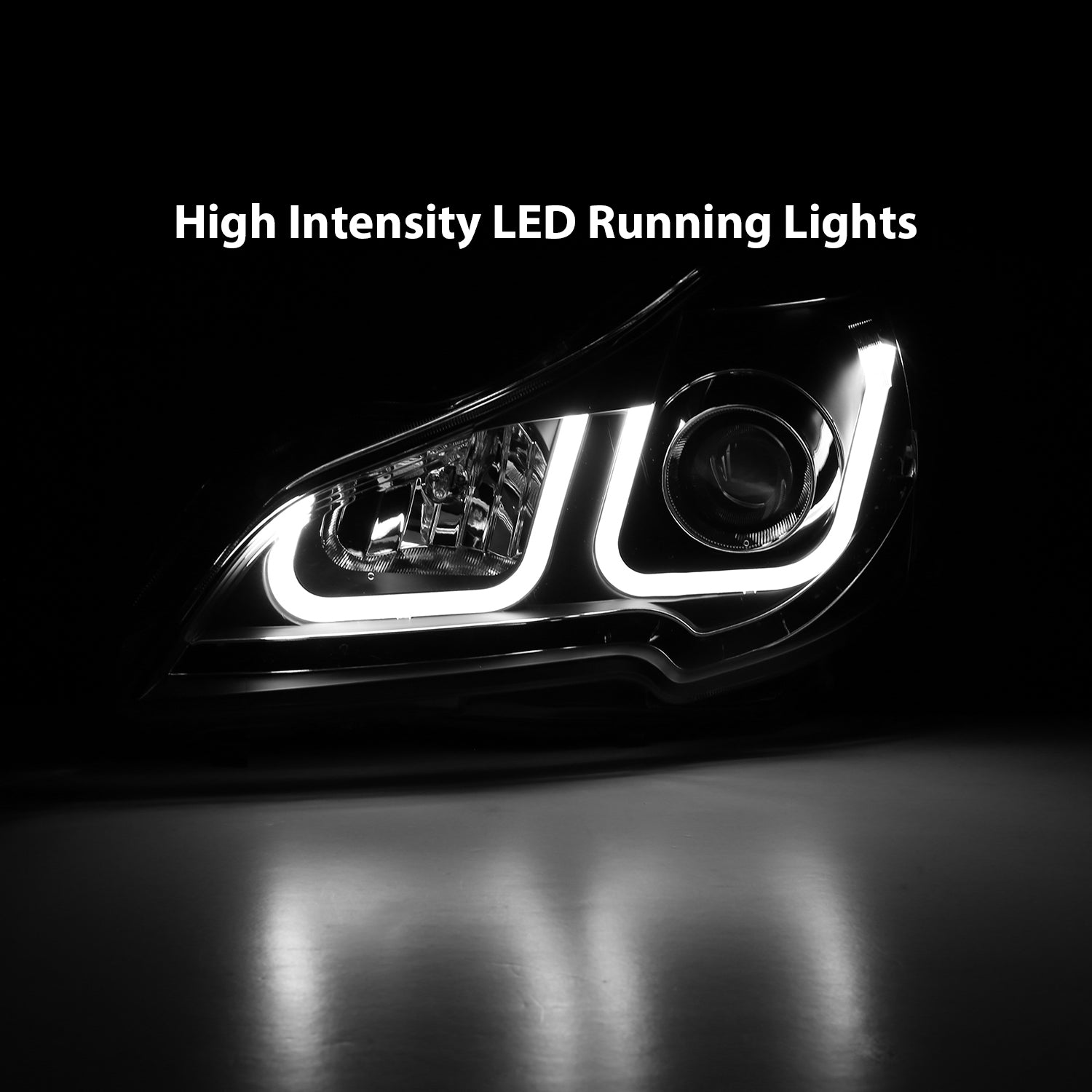 SUBARU OUTBACK 10-12 U-BAR STYLE PROJECTOR HEADLIGHTS BLACK AMBER
