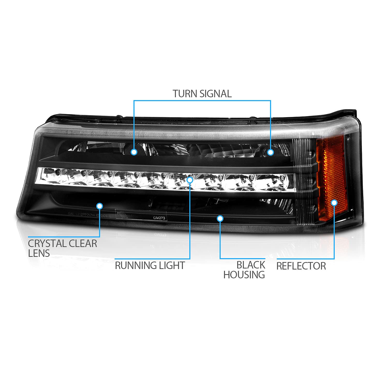 CHEVY SILVERADO 03-06 LED SIGNAL LIGHTS G2 BLACK AMBER