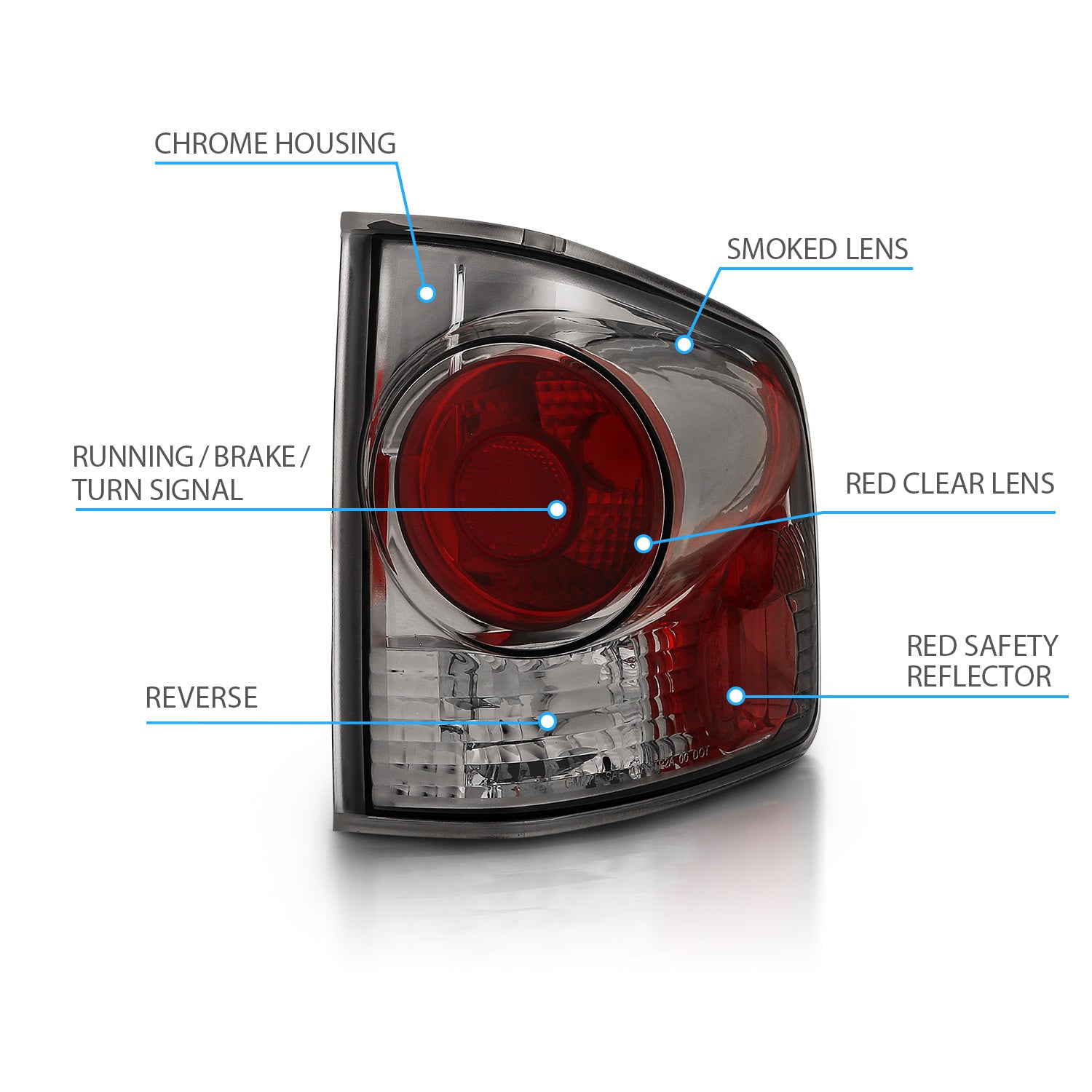 CHEVY S-10/GMC SONOMA 94-04 TAIL LIGHTS 3D STYLE SMOKE