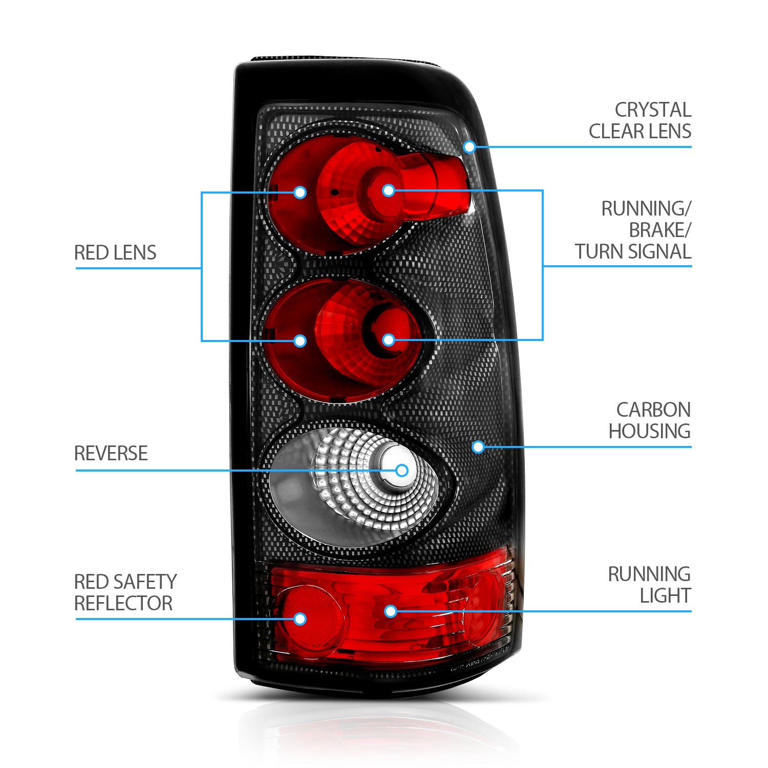 CHEVY SILVERADO 03-06 TAIL LIGHTS CARBON