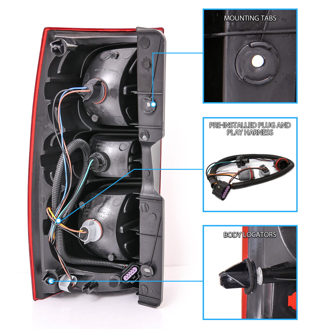 CHEYV TAHOE/SUBURBAN 07-14 TAIL LIGHTS CHROME (OE REPLACEMENT)