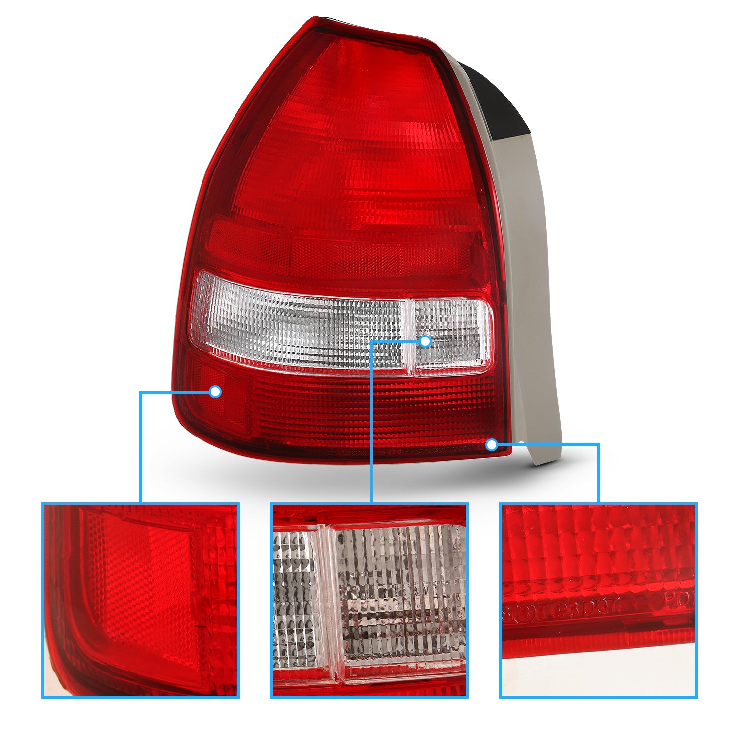 HONDA CIVIC 96-98 3DR TAIL LIGHTS RED/CLEAR