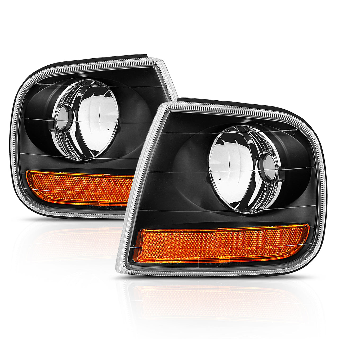 FORD EXPEDITION/F-150 97-03 CORNER LIGHTS EURO BLACK AMBER (HARLEY-DAVIDSON)