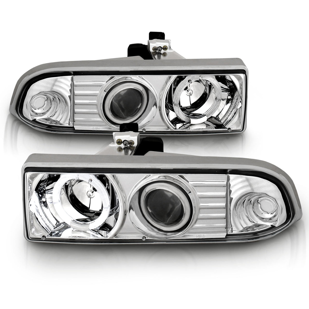 CHEVY S10/BLAZER 98-04 PROJECTOR HEADLIGHTS HALO CHROME CLEAR
