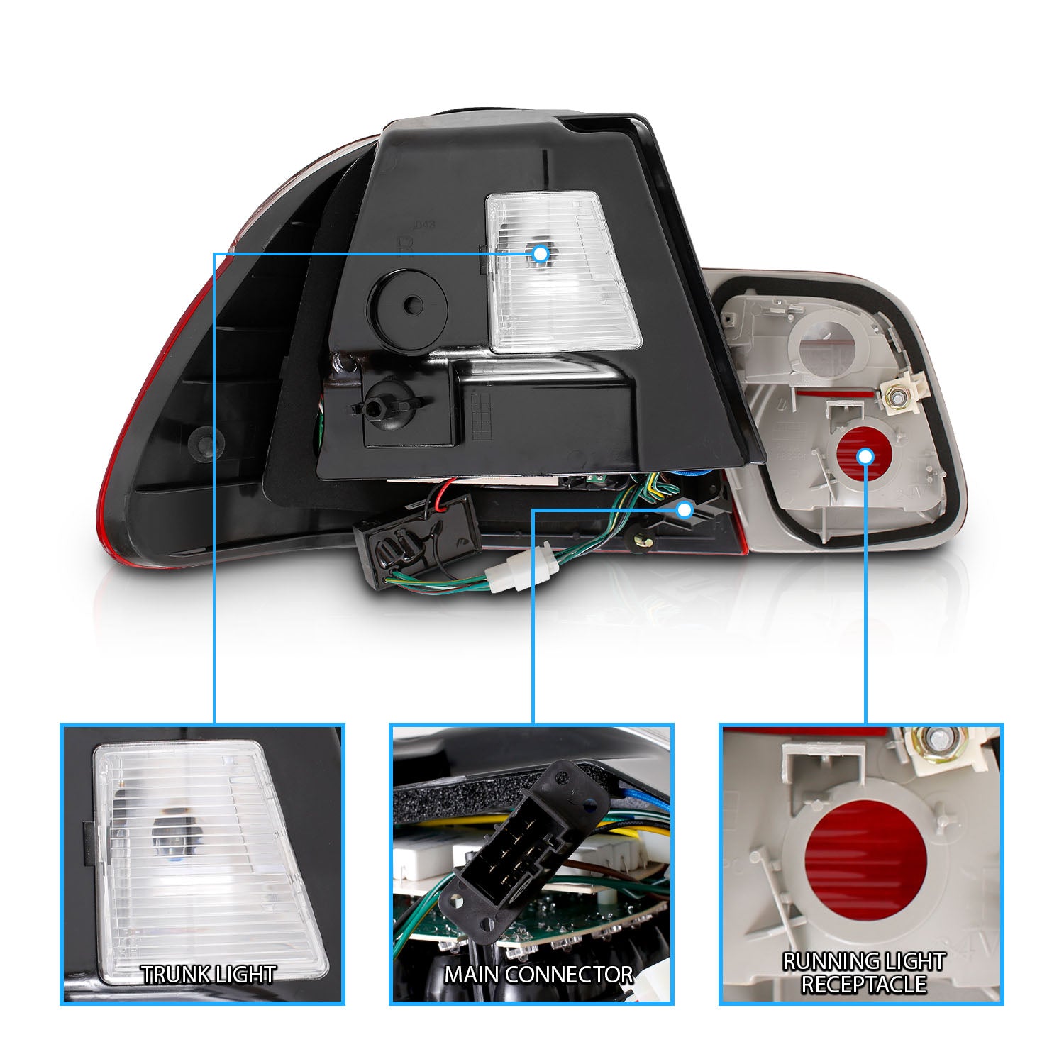 BMW 3 SERIES E46 02-04 4DR LED TAIL LIGHTS RED/CLEAR 4 PCS