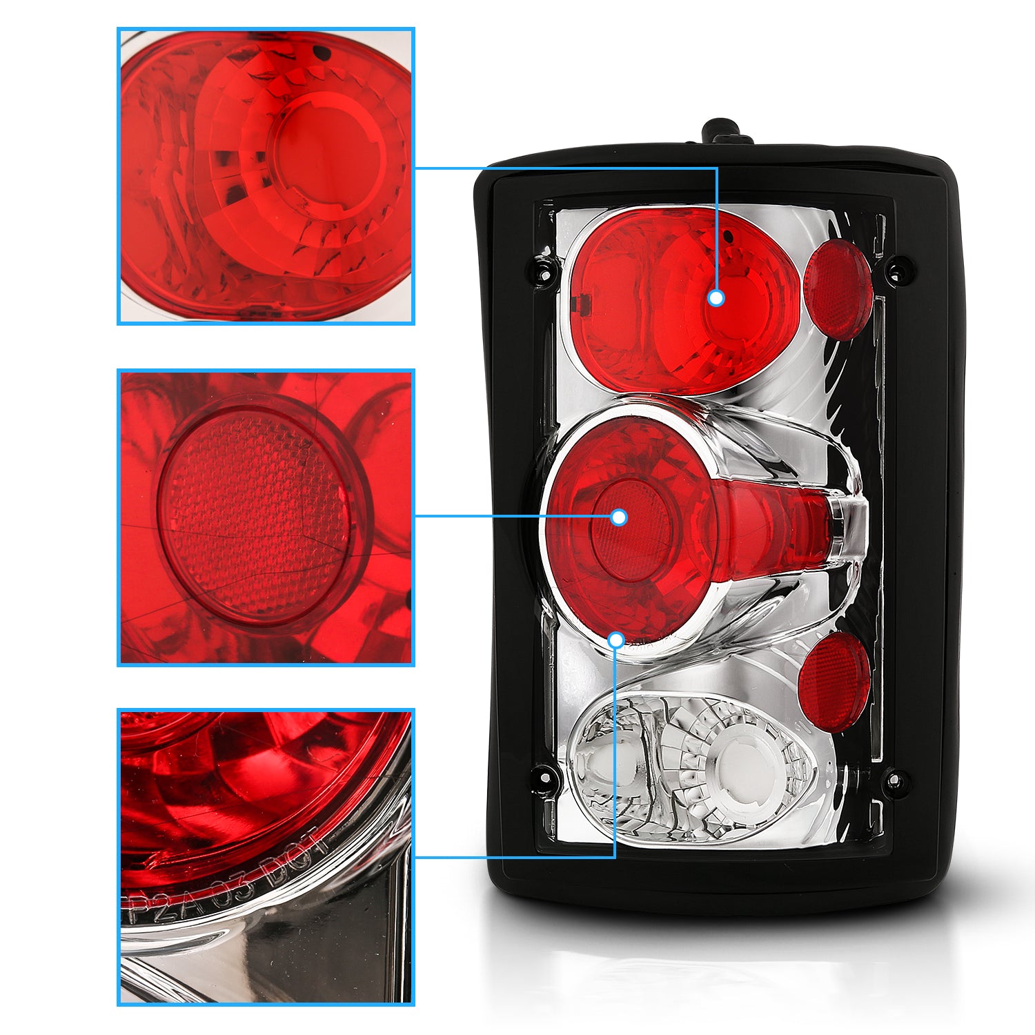 FORD EXCURSION 00-05//ECONOLINE VAN 95-03 TAIL LIGHTS CHROME