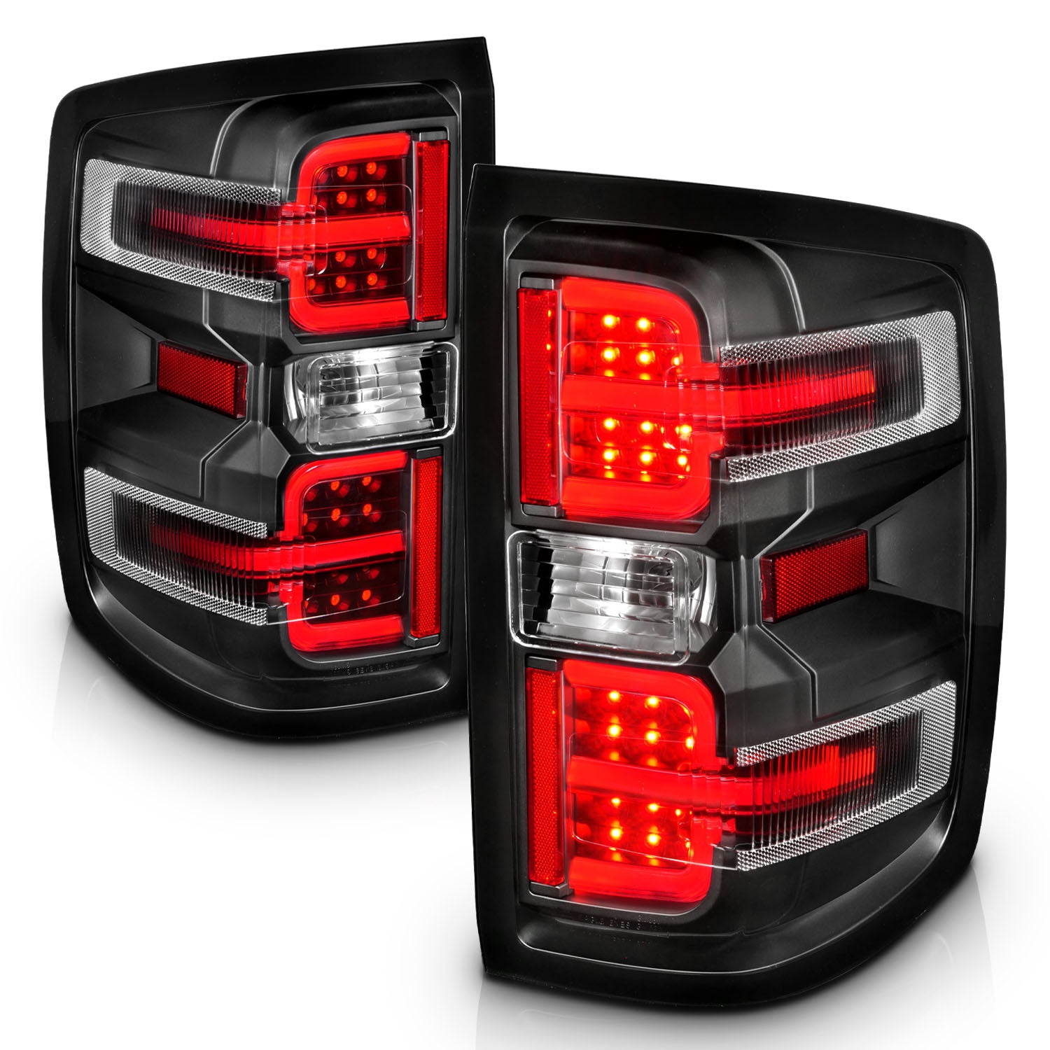 CHEVY SILVERADO 14-17 LED TAIL LIGHTS G2 BLACK (NON-OEM LED ONLY)