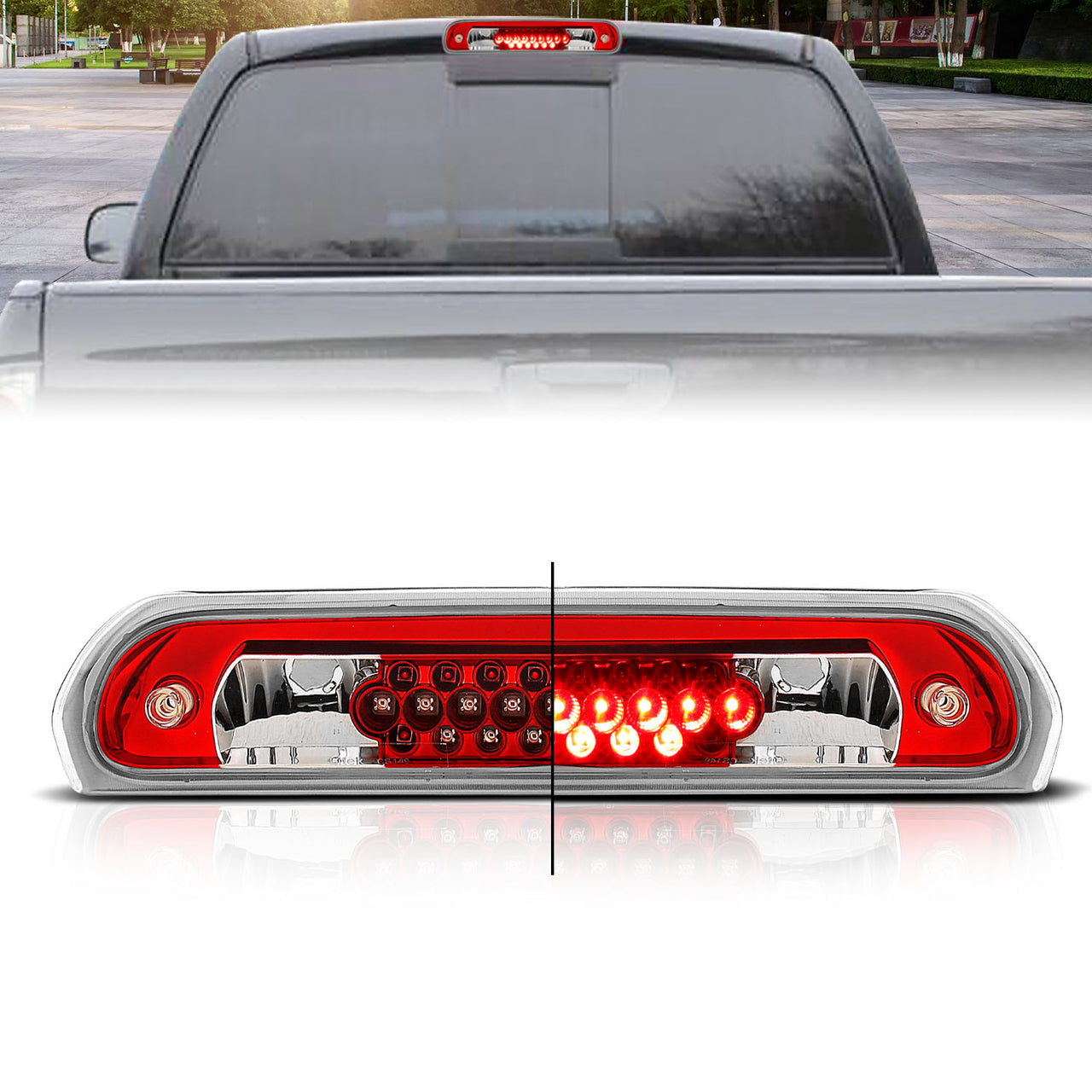 DODGE RAM 02-08 LED 3RD BRAKE LIGHT CRYSTAL LENS/RED HOUSING