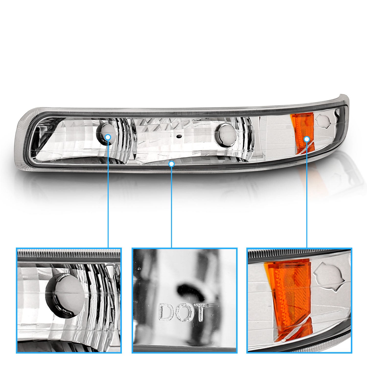 CHEVY SILVERADO 99-01 BUMPER LIGHTS EURO CLEAR AMBER