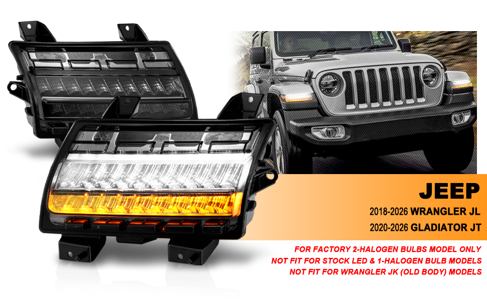 JEEP WRANGLER 10-21 LED SIDE MARKERS SMOKE LENS (SEQUENTIAL SIGNAL) (FOR LOW CONFIGURED)