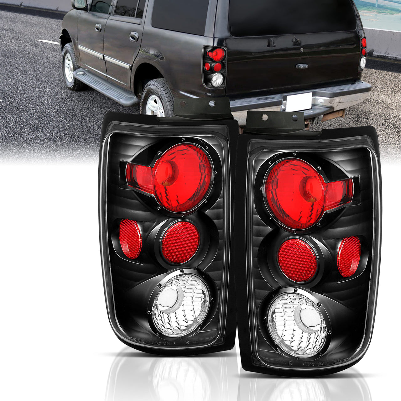 FORD EXPEDITION 97-02 TAIL LIGHTS G2 BLACK