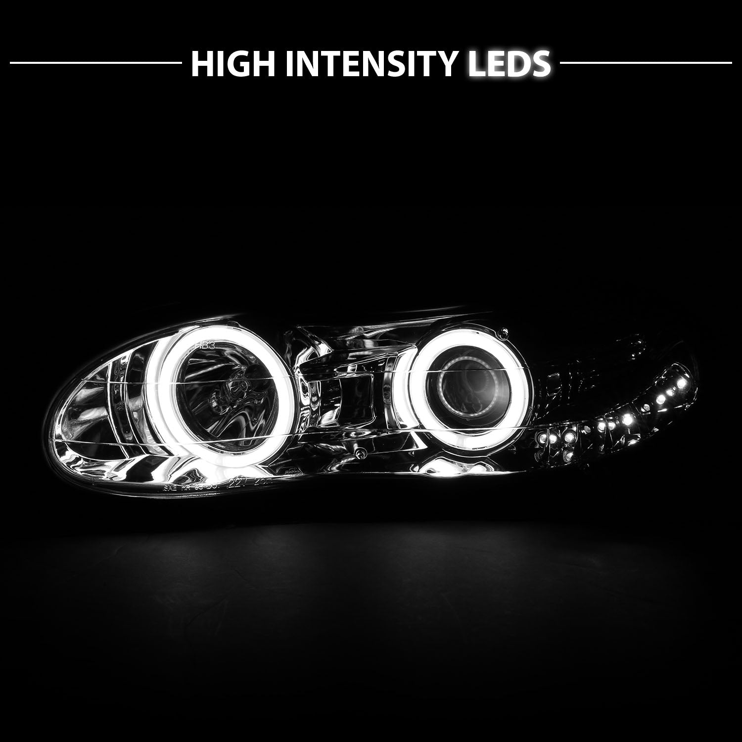 CHEVY CAMARO 98-01 PROJECTOR HEADLIGHTS HALO CHROME CLEAR (RX HALO)