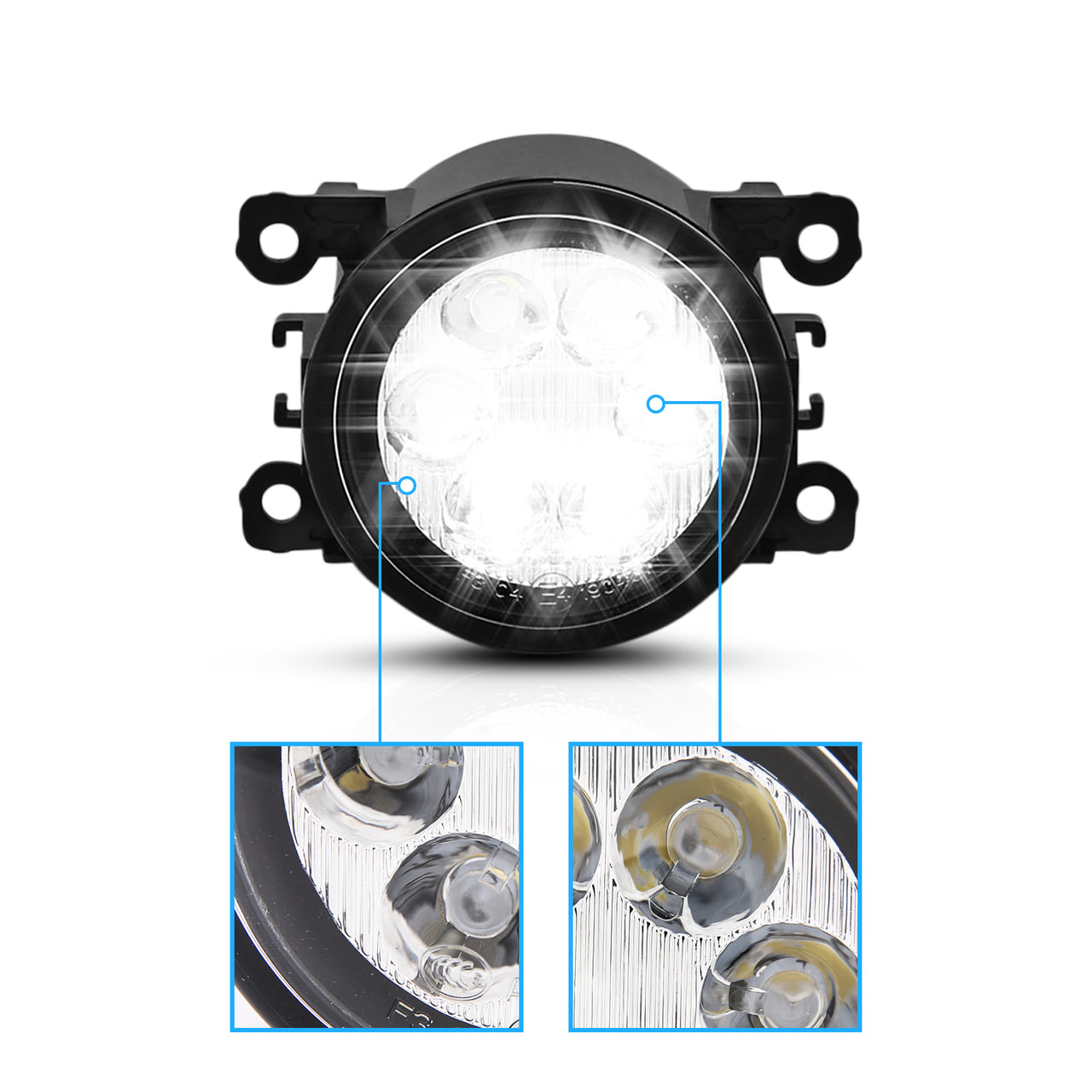 LED FOG LIGHTS FOR NISSAN, RENAULT, CITROEN, FORD AND HONDA, 6x3W LED