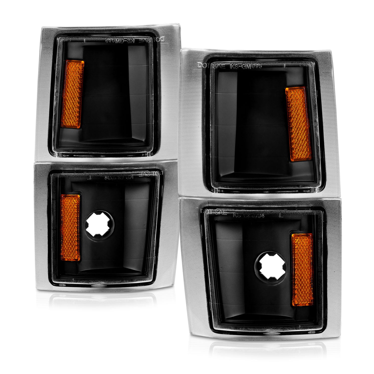 CHEVY FULL SIZE 94-98 CORNER LIGHTS BLACK 4 PCS AMBER