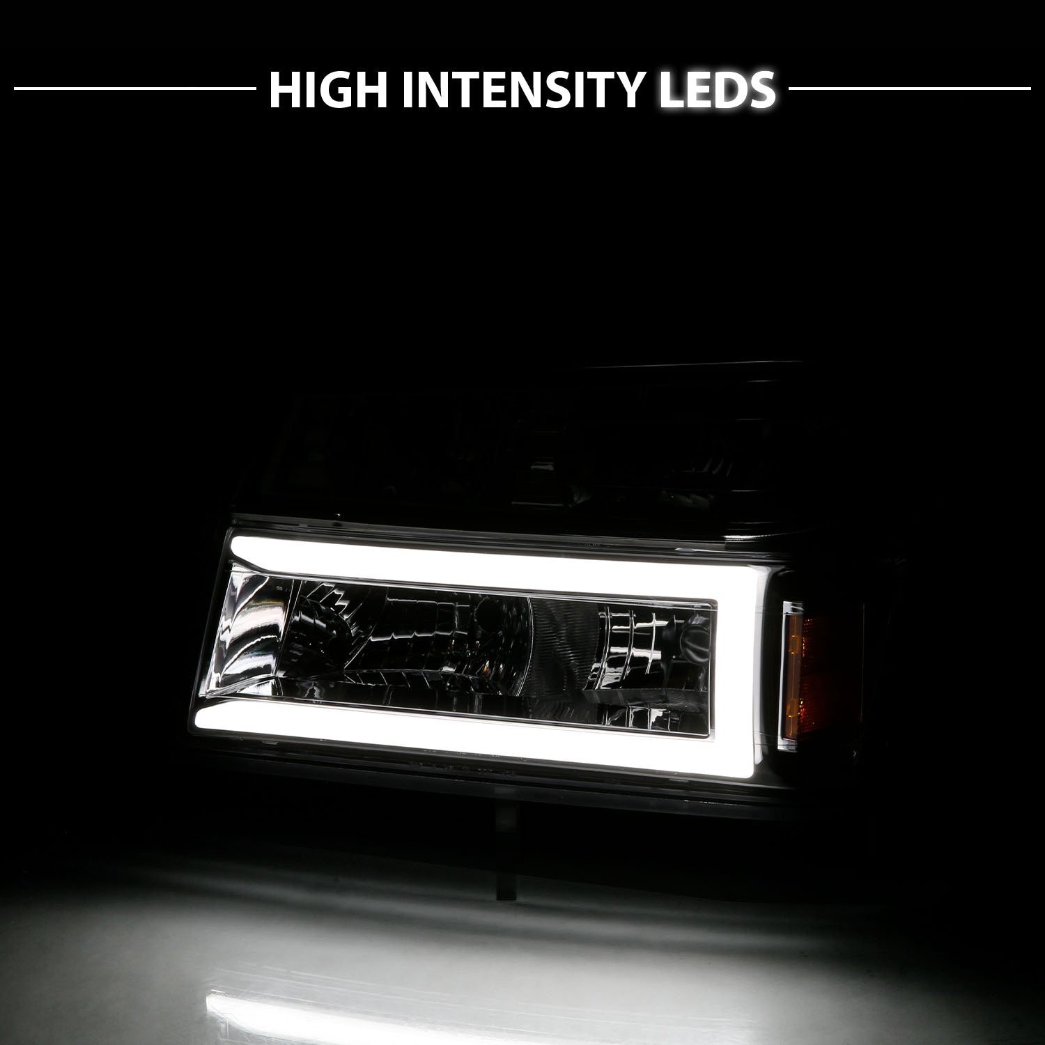 CHEVY COLORADO/GMC CANYON 04-12 HEADLIGHTS CHROME 4PCS W/ PARKING LIGHTS, C LIGHTS BAR