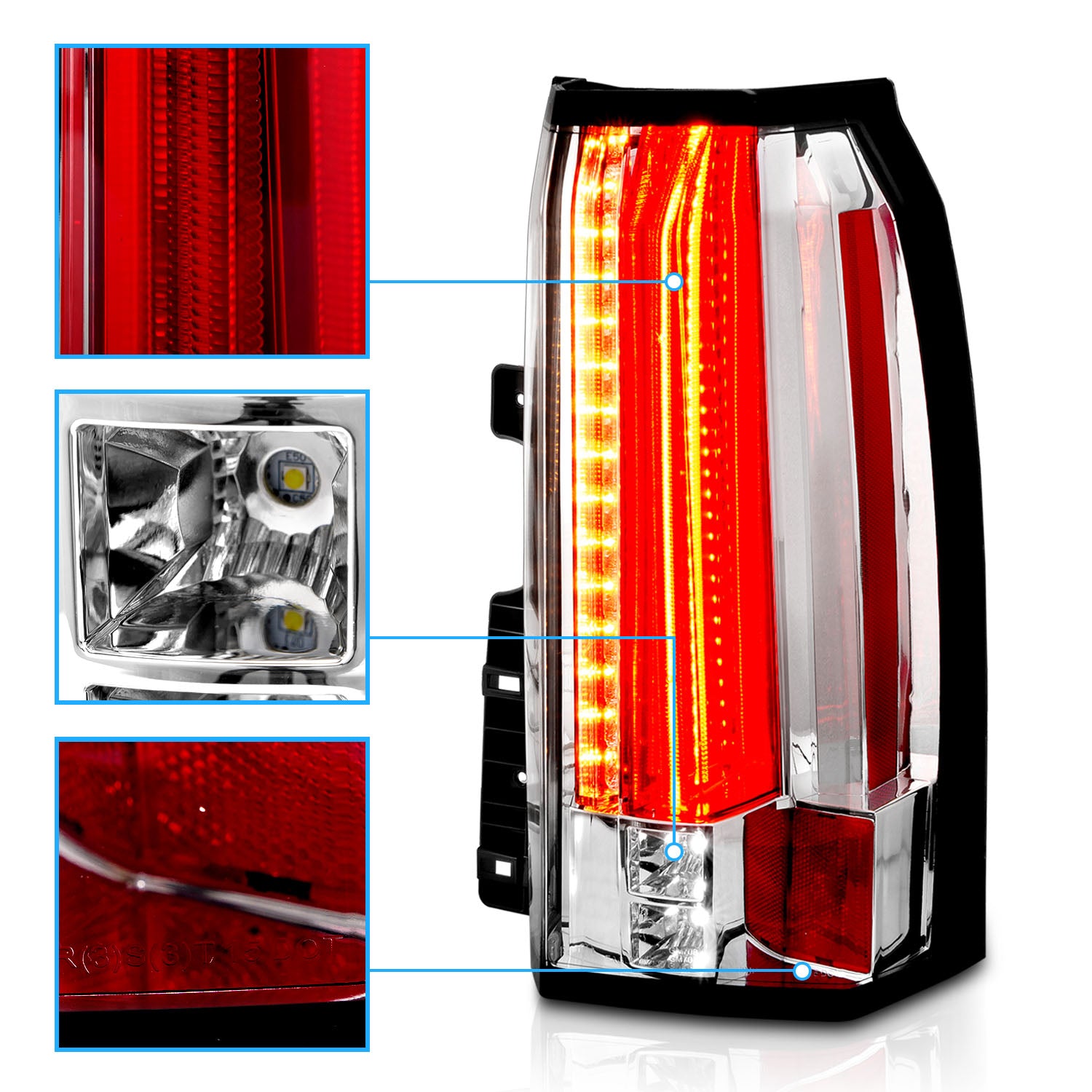 GMC YUKON/YUKON XL 15-17 LED TAIL LIGHTS ALL CHROME