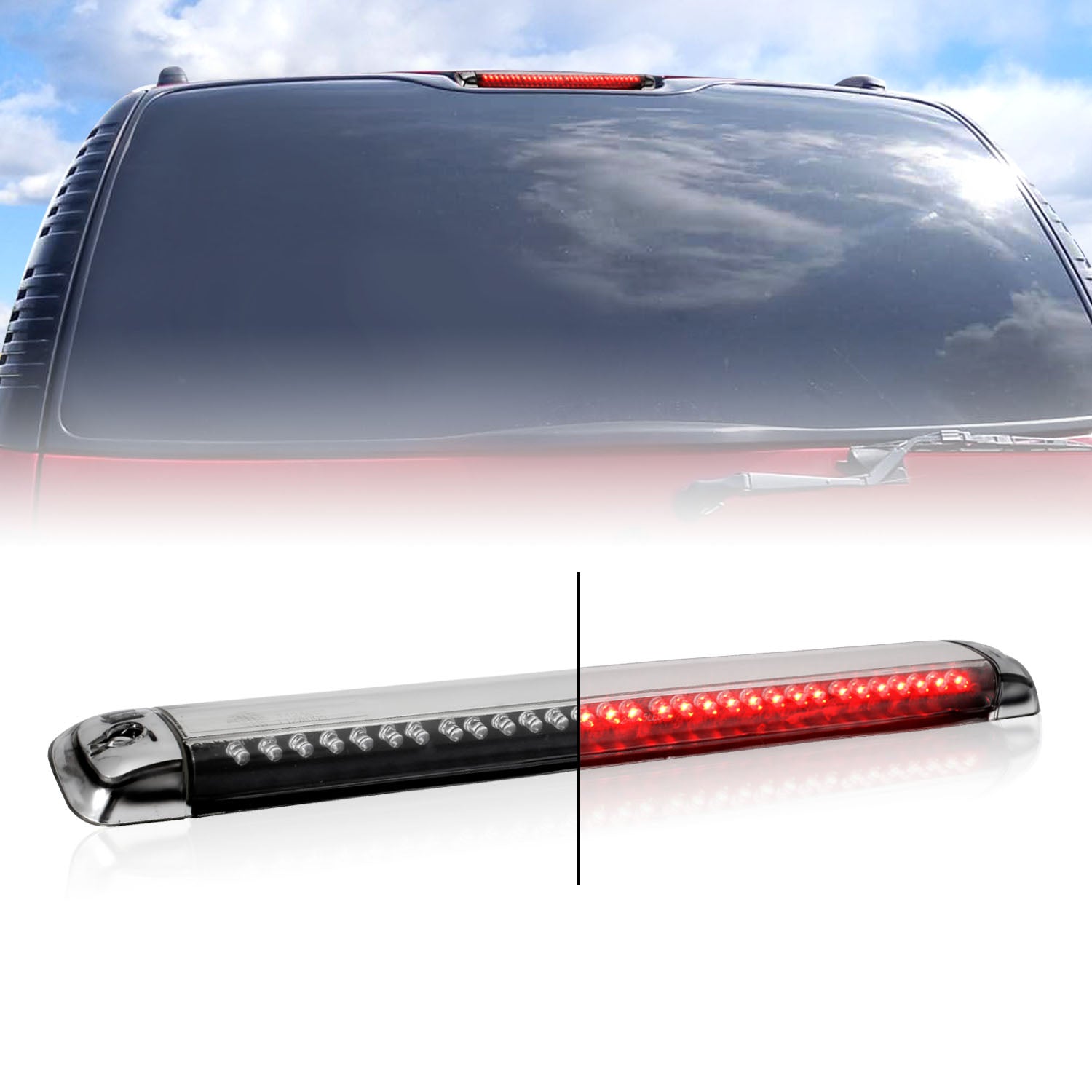 CHEVY FULL SIZE BLAZER 95-04/TAHOE 95-99/SUBURBAN 92-99/GMC YUKON 92-99/ HUMMER H2 02-05 3RD BRAKE LIGHT ALL CHROME (4DR Only)