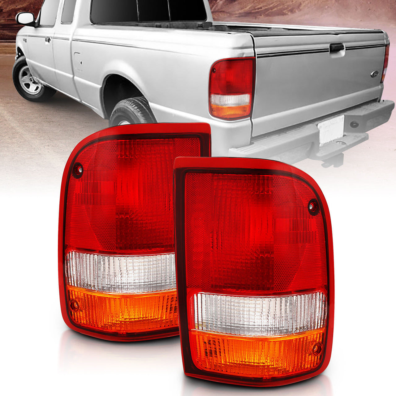 FORD RANGER 93-97 TAIL LIGHTS RED/CEAR (OE REPLACEMENT)