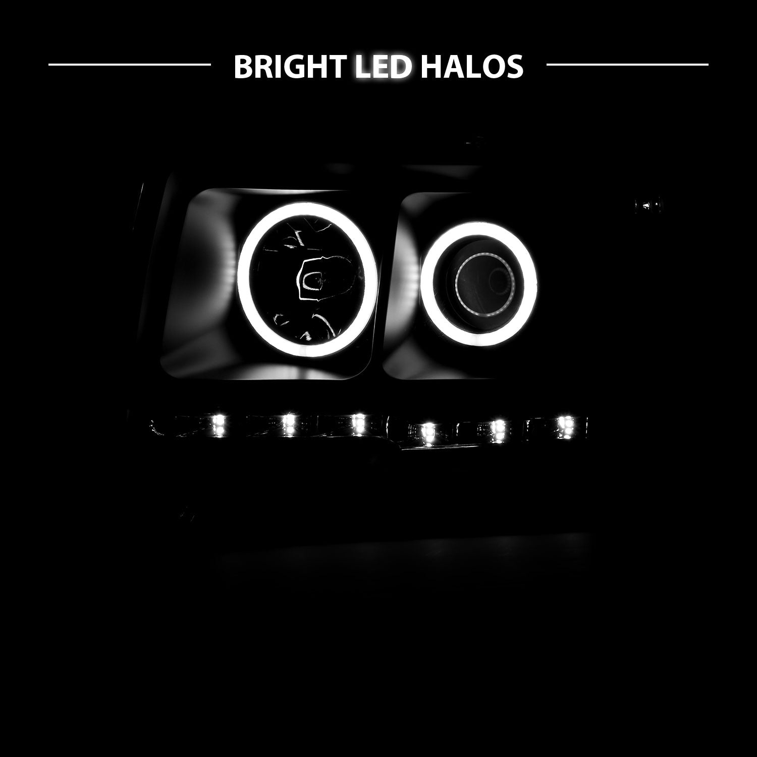 FORD F-150 09-13 PROJECTOR HEADLIGHTS G2 HALO LED BLACK AMBER (RX HALO)