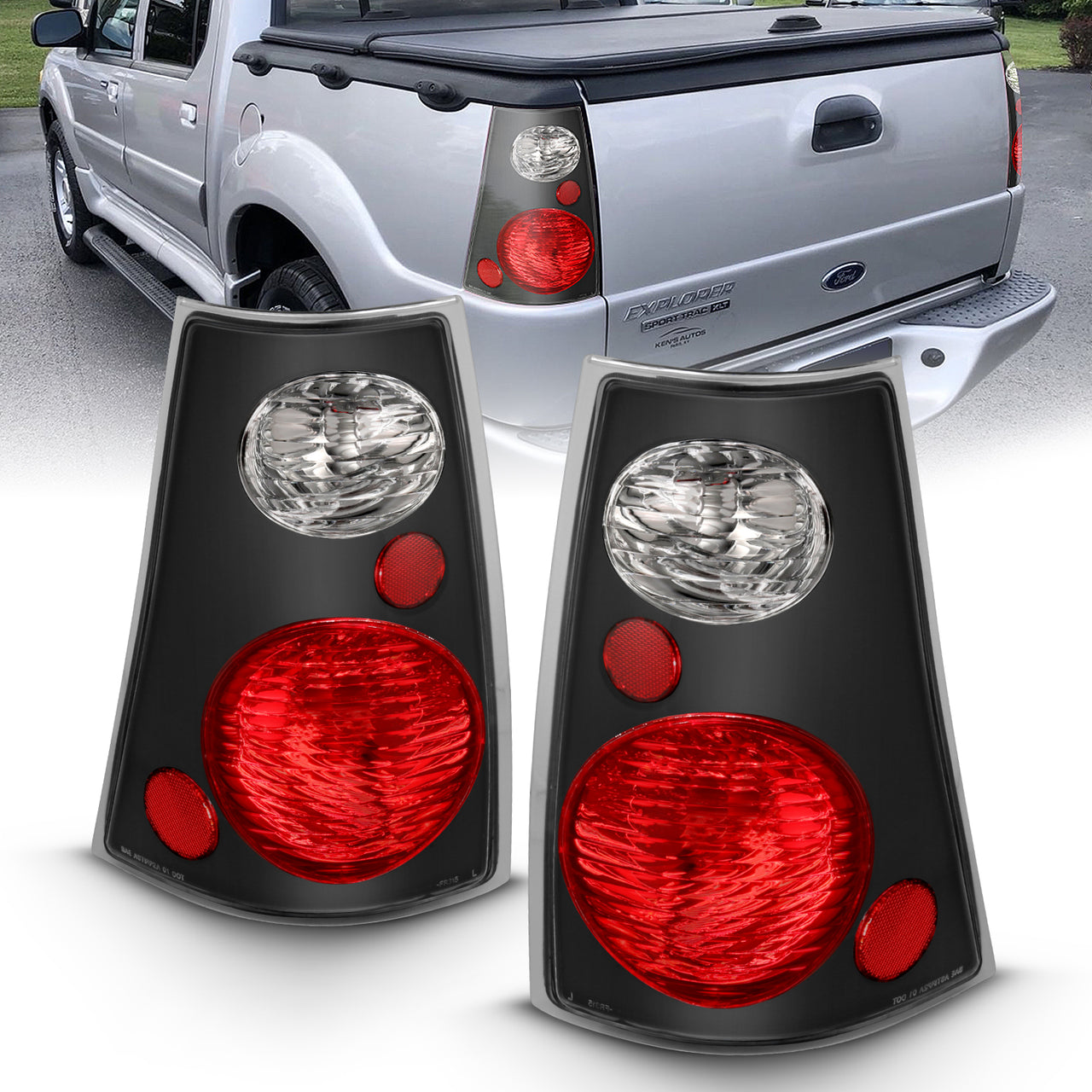 FORD EXPLORER SPORT TRAC 02-05 TAIL LIGHTS BLACK