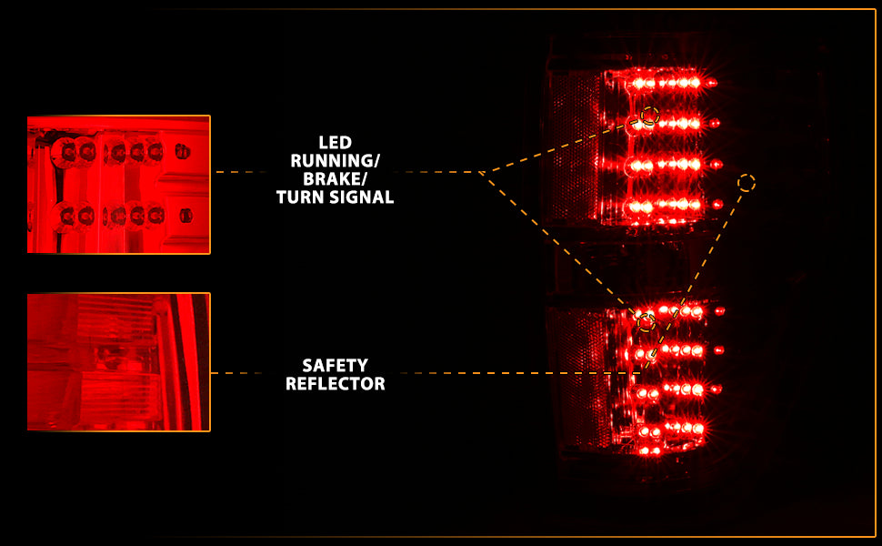 FORD F-150 09-13 LED TAIL LIGHTS RED/CLEAR