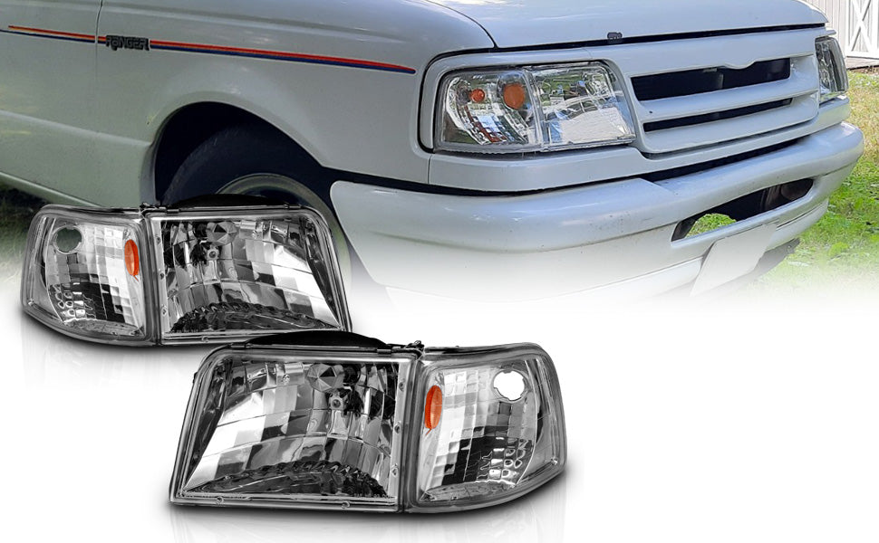 FORD RANGER 93-97 HEADLIGHTS CLEAR W/ CORNER AMBER