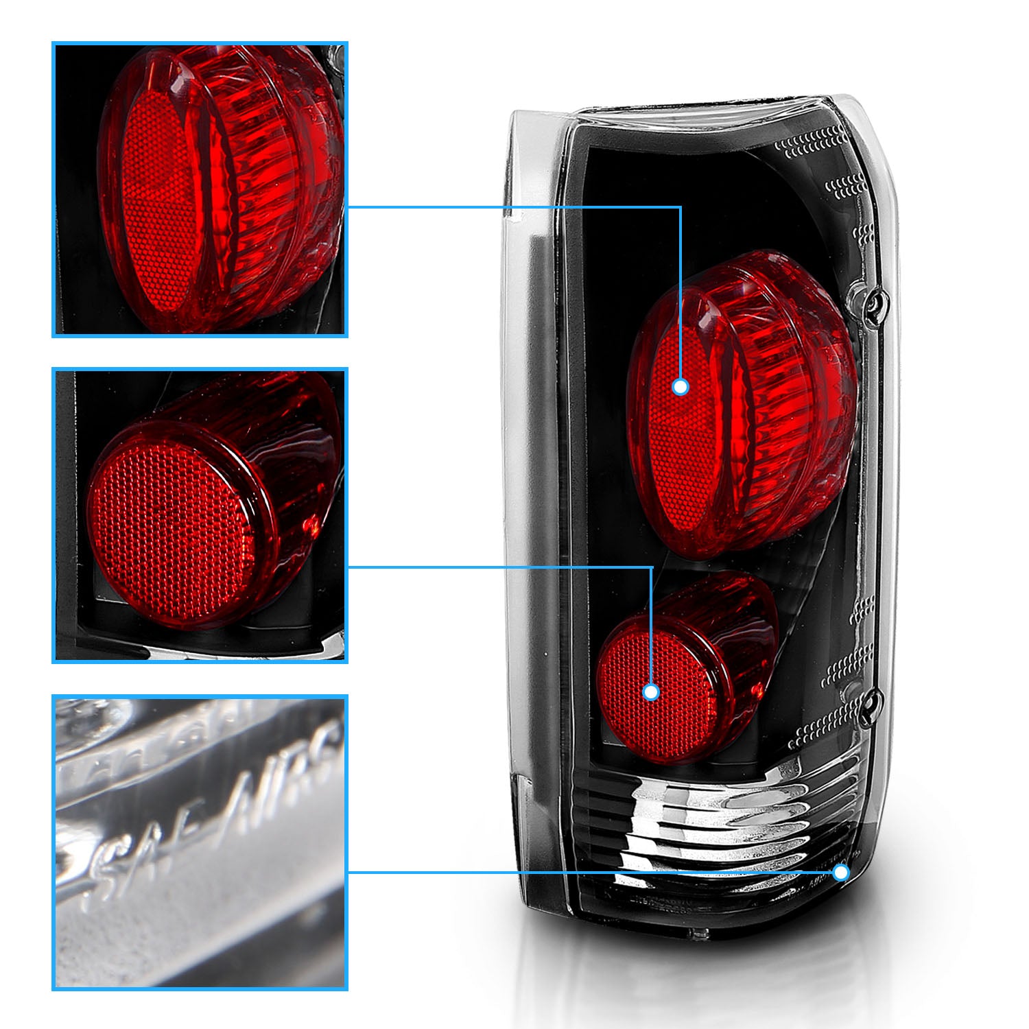 FORD F-SERIES 87-97/BRONCO 87-96 TAIL LIGHTS BLACK