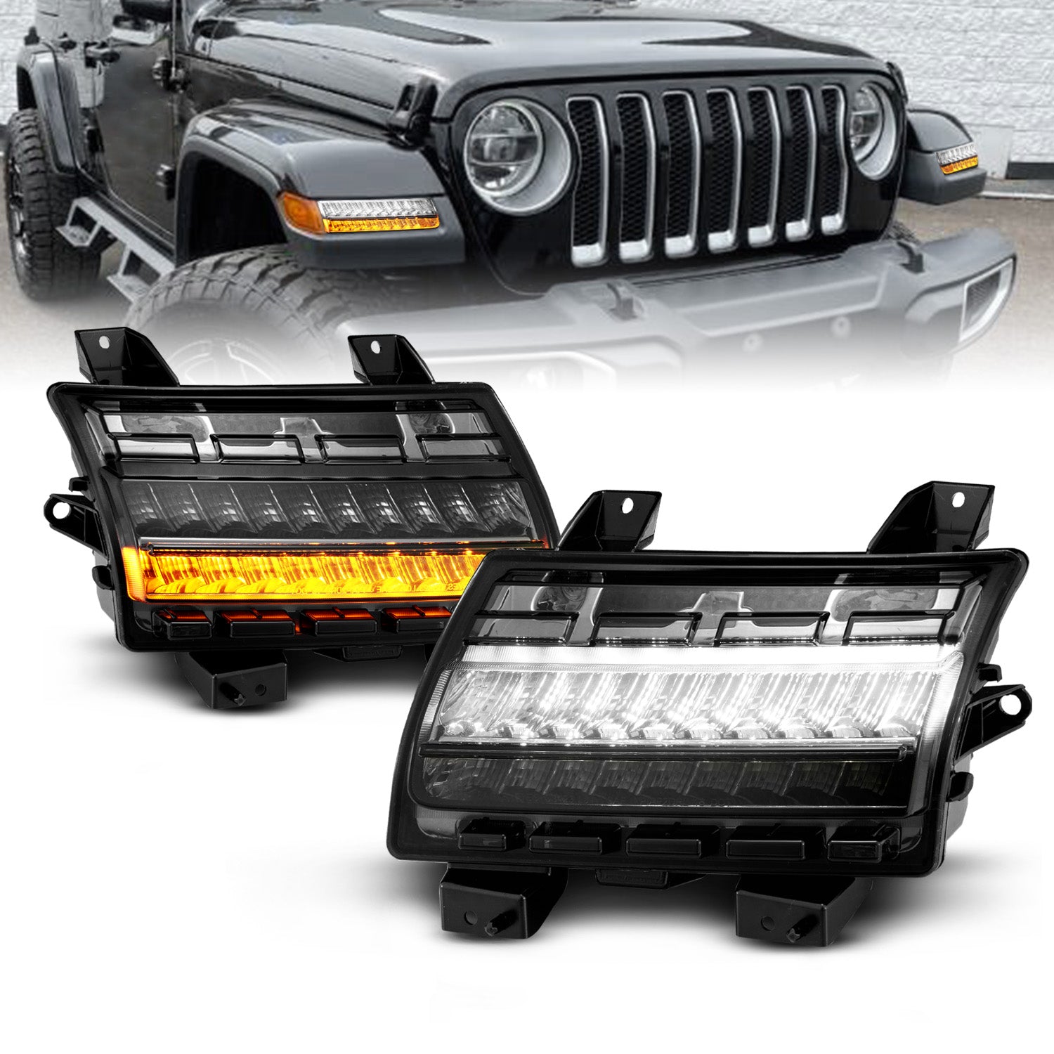 JEEP WRANGLER 18-21 / GLADIATOR 20 LED SIDE MARKERS SMOKE  (SEQUENTIAL SIGNAL) (FOR HIGH CONFIGURED)