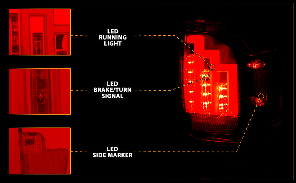 TOYOTA TACOMA 16-21 LED TAIL LIGHTS RED/CLEAR