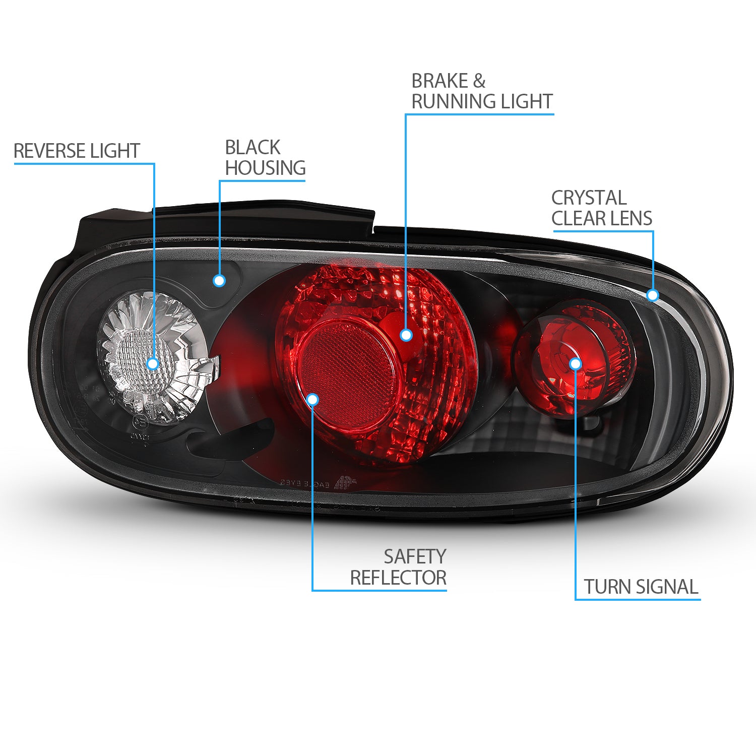 MAZDA MIATA 90-97 TAIL LIGHTS BLACK