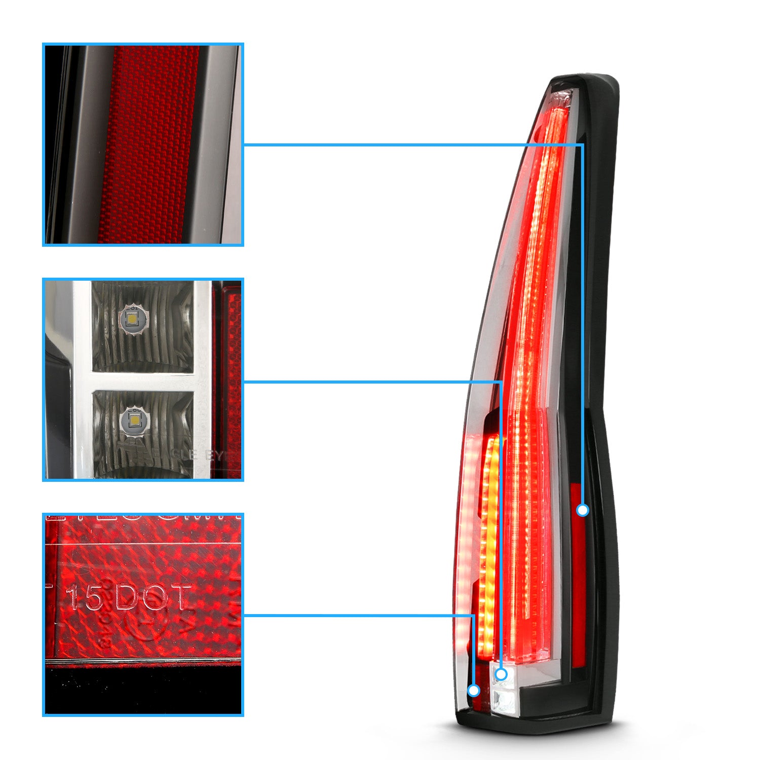 CADILLAC ESCALADE 07-14 LED TAIL LIGHTS (LONG VERSION)