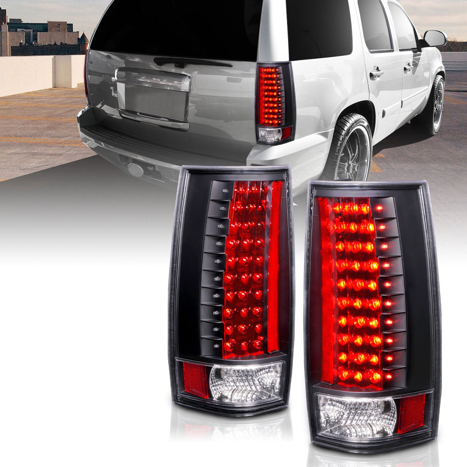 CHEVY TAHOE/SUBURBAN 07-UP LED G3 TAIL LIGHTS BLACK