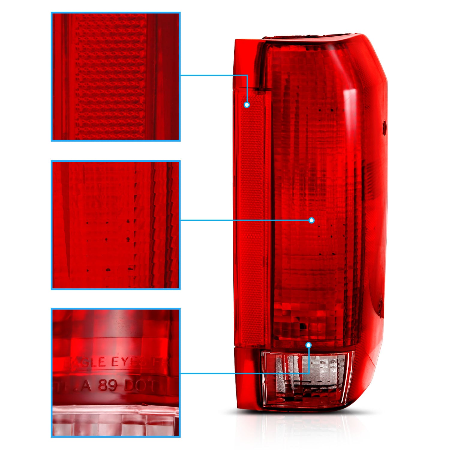 FORD BRONCO (FULL SIZE FROM 10/89) 92-96/FD PU F-150/250 (STYLESIDE FROM 10/89) 92-97 TAIL LIGHTS CHROME (OE REPLACEMENT)
