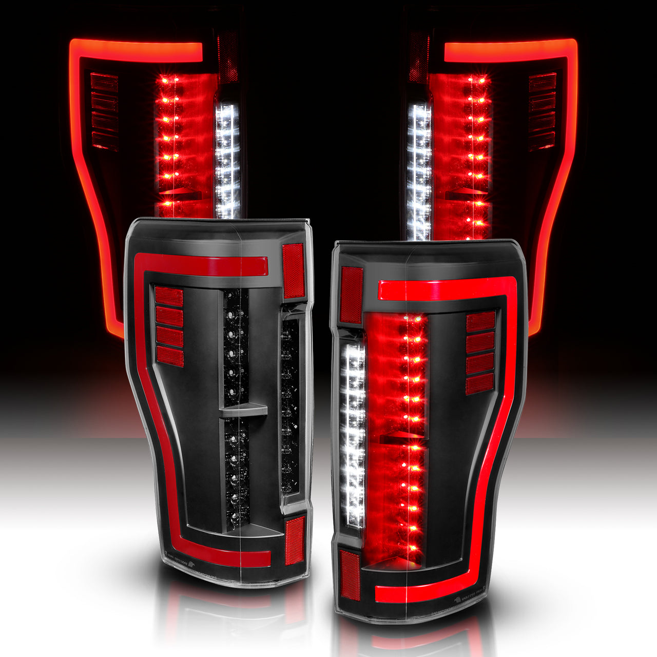 FORD F-250/F350/F450 17-UP LED TAIL LIGHTS BLACK HOUSE CLEAR LENS