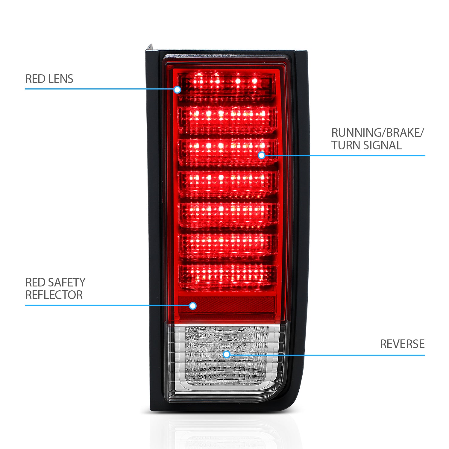 GMC HUMMER H2 SUV 03-09 LED TAIL LIGHTS RED/CLEAR