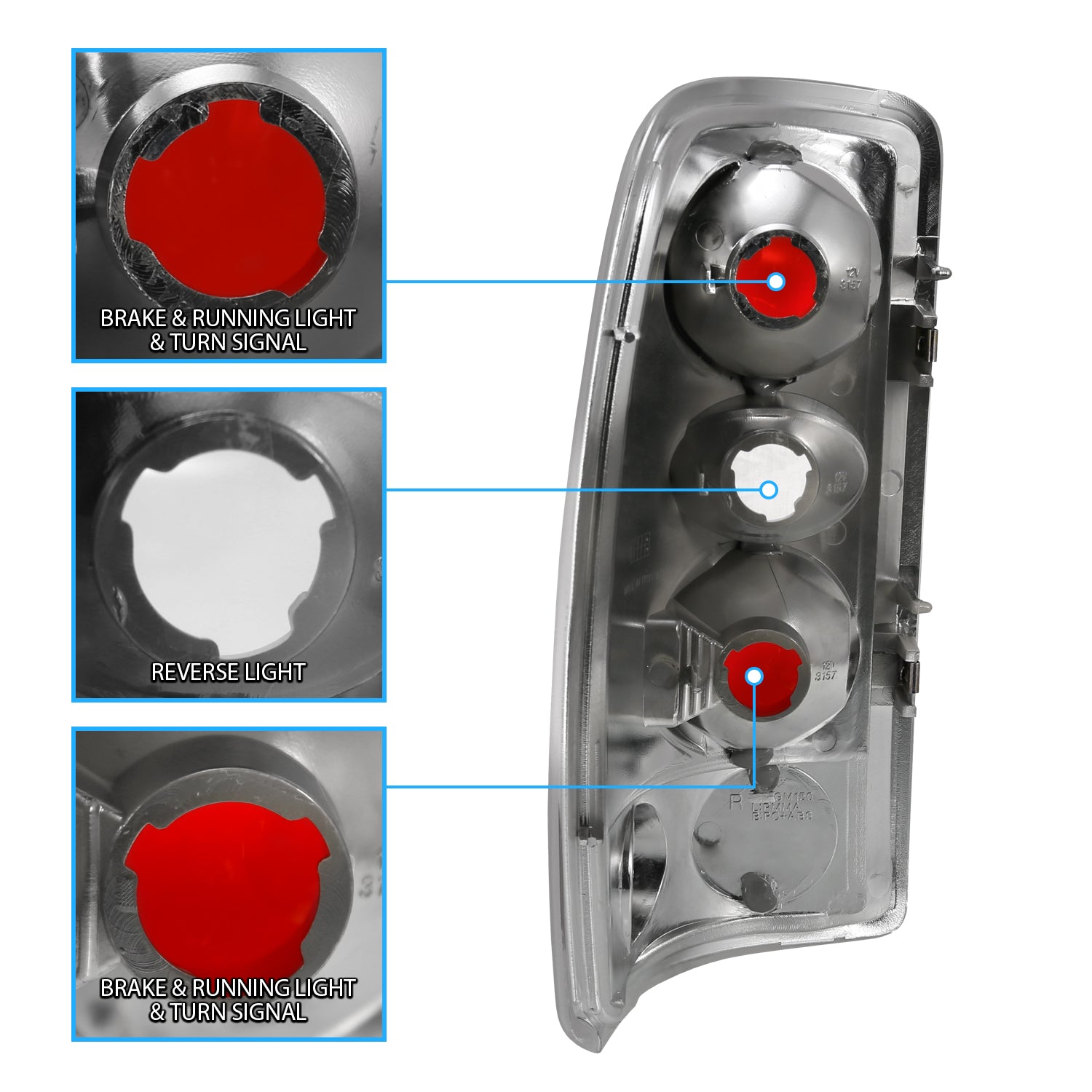 CHEVY SUBURBAN/TAHOE 00-06 TAIL LIGHTS BLACK