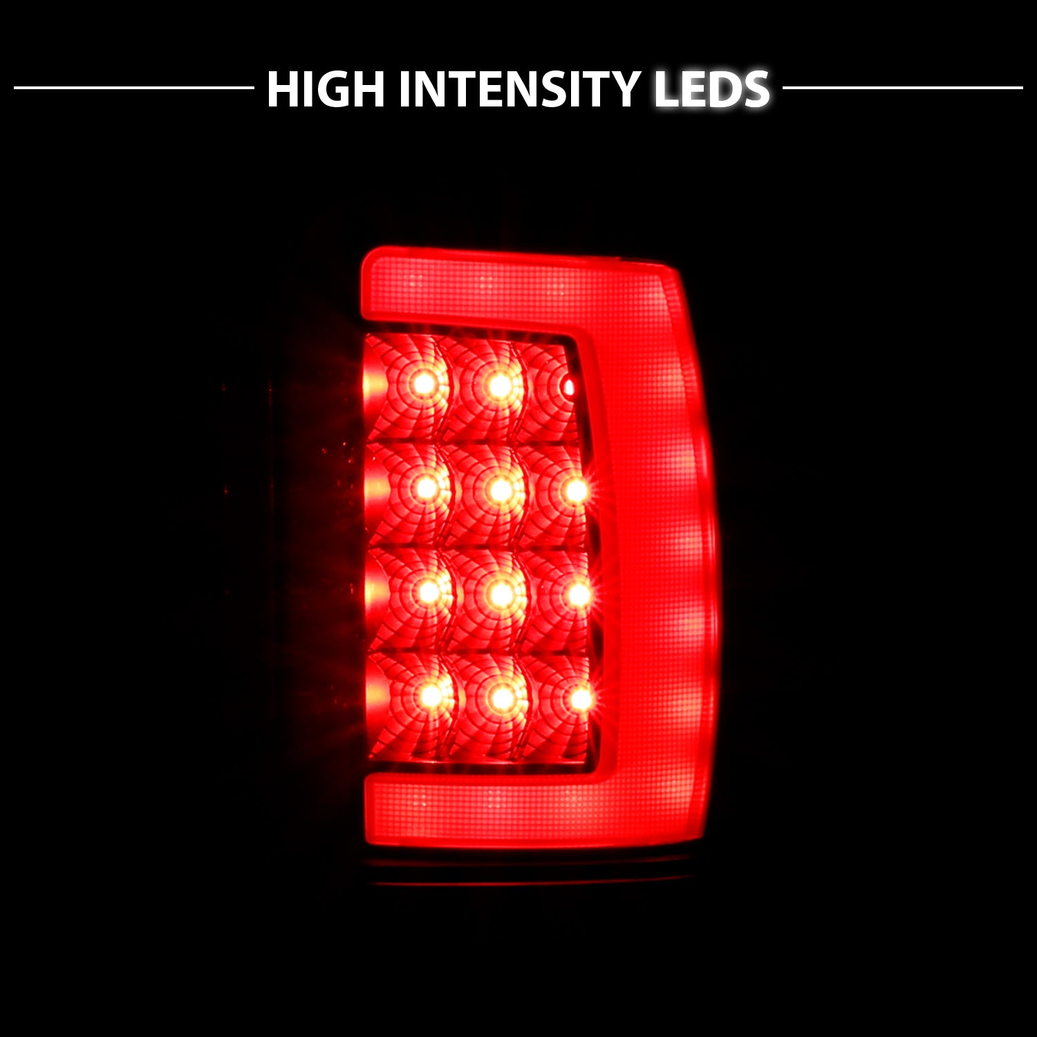 DODGE RAM 94-01  LED TAIL LIGHTS BLACK HOUSING SMOKE LENS W/ C LIGHT BAR