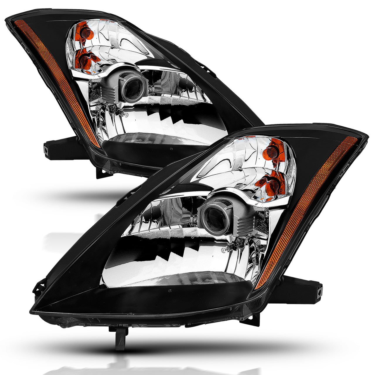 NISSAN 350 Z 03-05 HEADLIGHTS BLACK AMBER