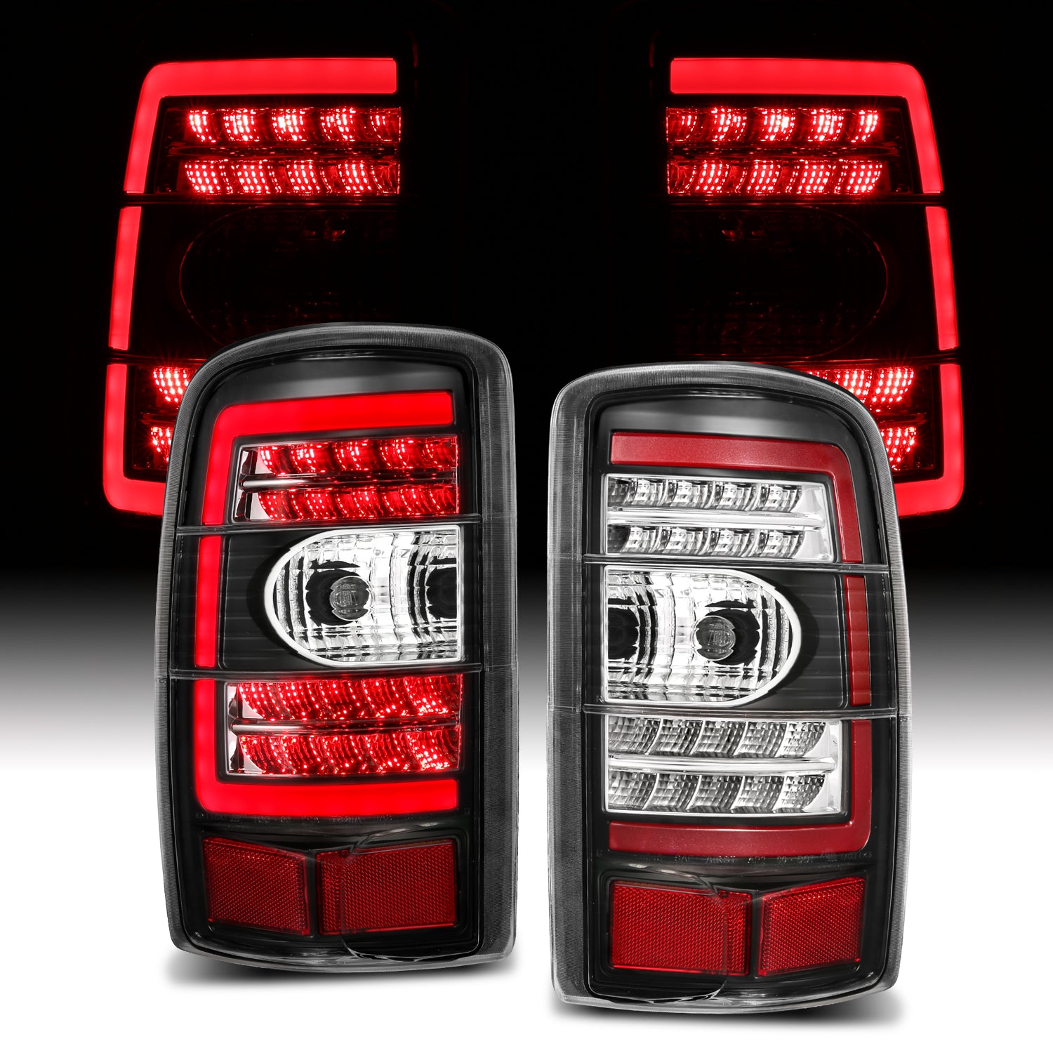 CHEVY TAHOE/SUBURBAN/GMC DENALI 00-06 LED TAIL LIGHTS CLEAR LENS BLACK HOUSING