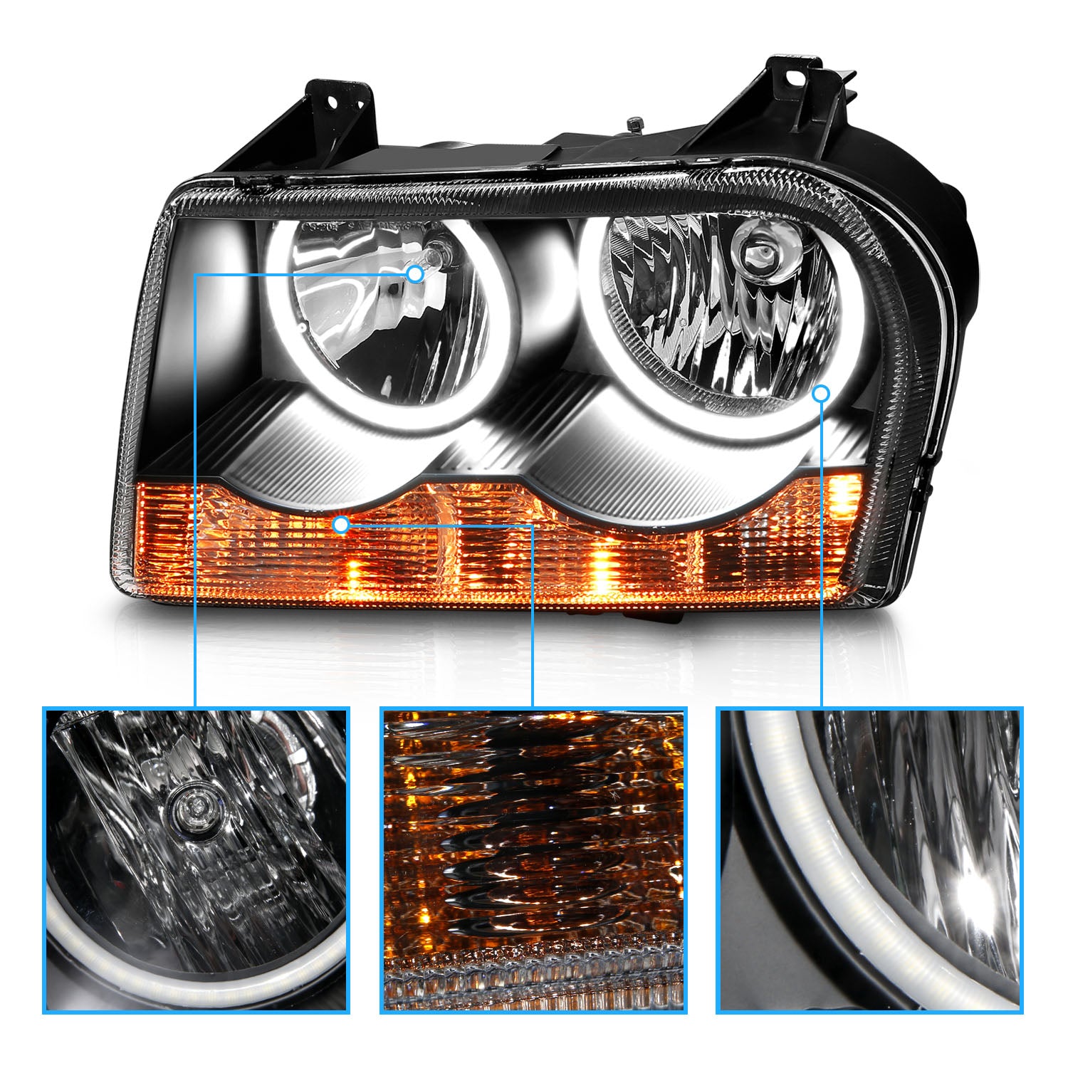 CHRYSLER 300 05-UP H.L HALO BLACK (SUPER WHITE)