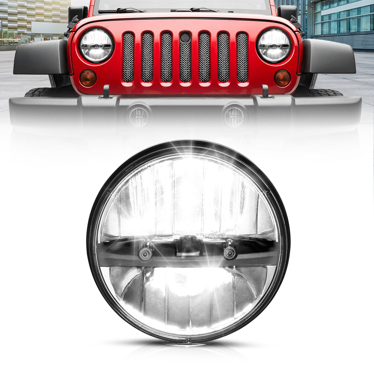 JEEP WRANGLER LED HEADLIGHTS (UNIVERSAL) (ONE SIDE)