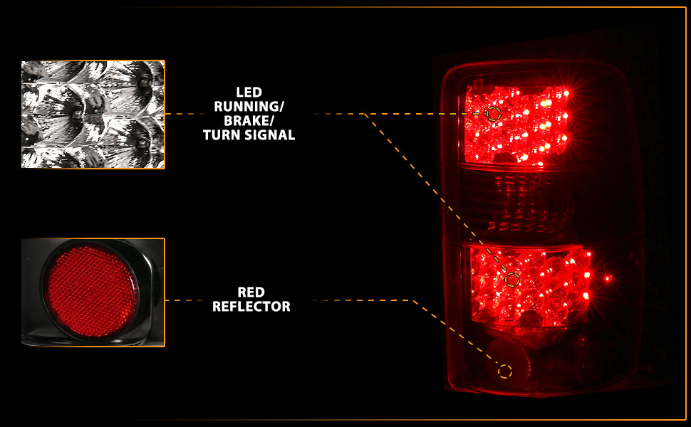 CHEVY TAHOE/SUBURBAN/GMC DENALI 00-06 LED TAIL LIGHTS BLACK