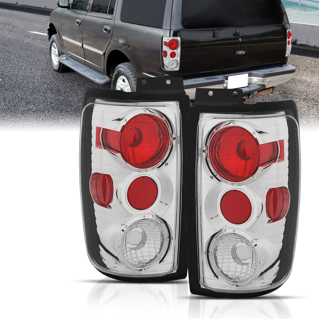 FORD EXPEDITION 97-02 TAIL LIGHTS G2 CHROME