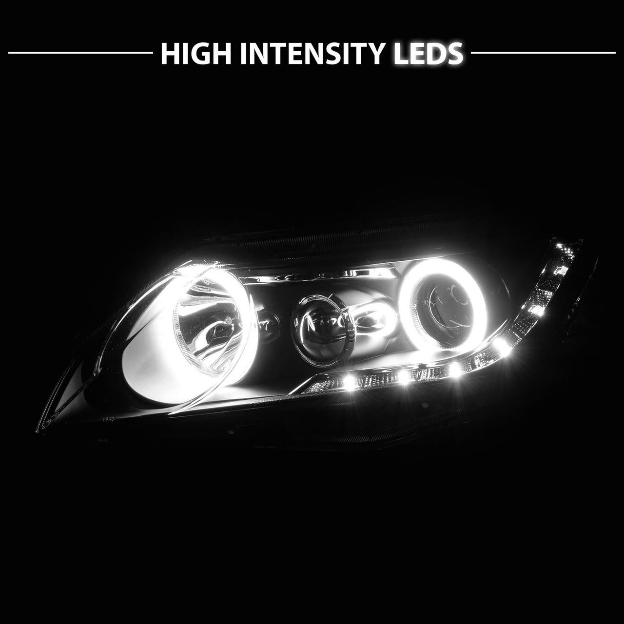 HONDA CIVIC 06-11 4DR/HYBRID PROJECTOR HEADLIGHTS HALO BLACK CLEAR AMBER (RX HALO)
