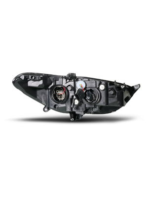 FORD FUSION 13-16 PROJECTOR SWITCHBACK HEADLIGHTS BLACK HOUSING CLEAR LENS
