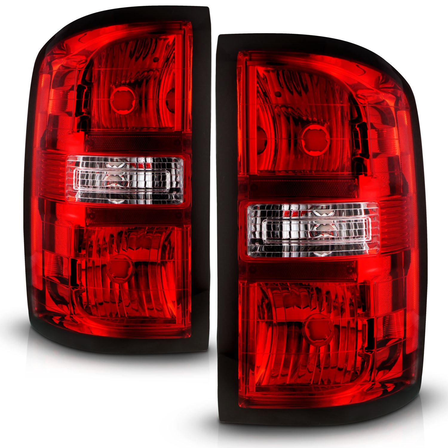 GMC SIERRA 14-18 TAIL LIGHTS RED/CLEAR LENS (OE STYLE)