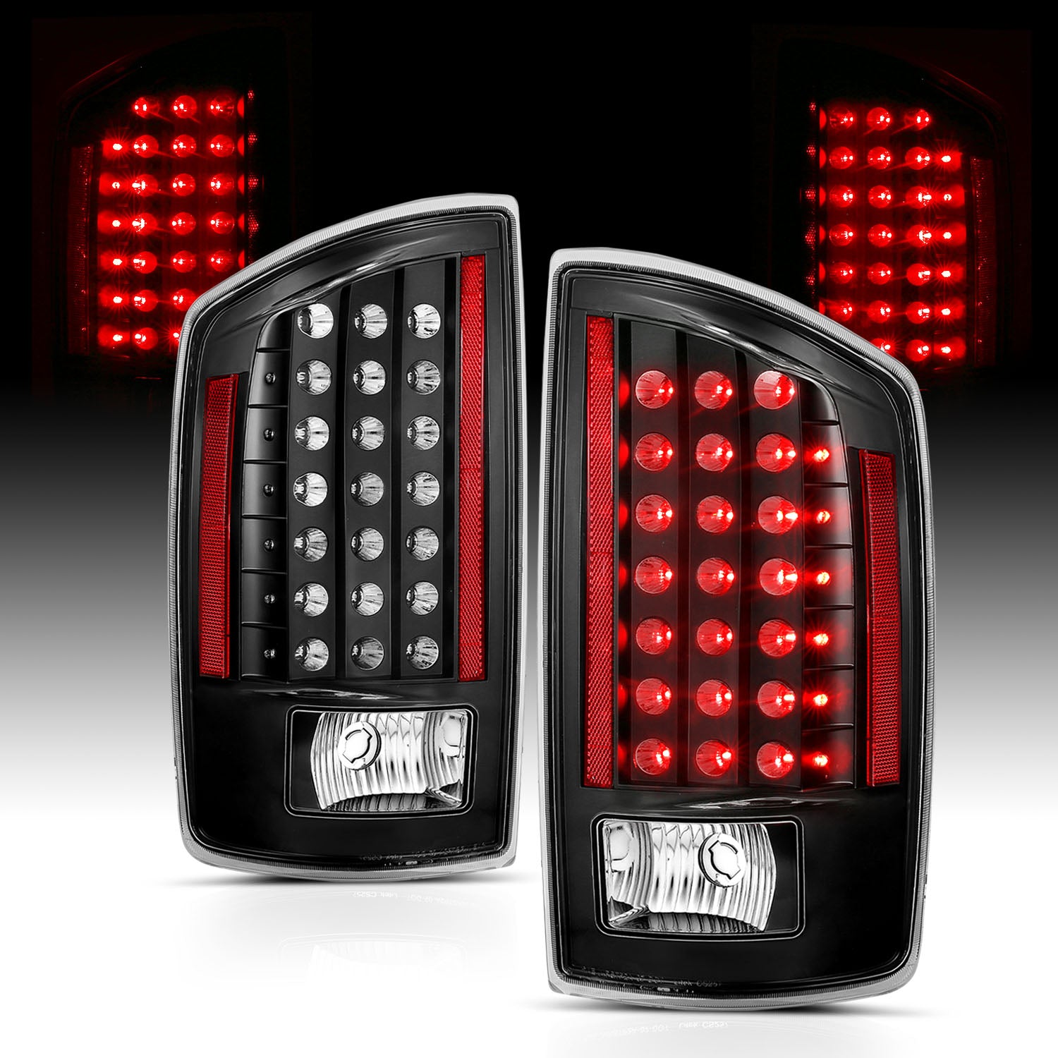 DODGE RAM 07-08 LED TAIL LIGHTS BLACK