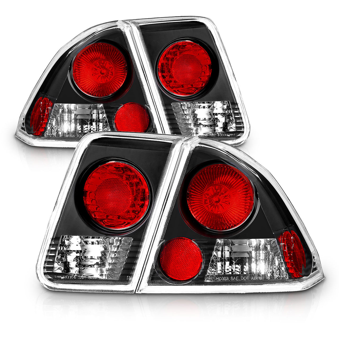 HONDA CIVIC 01-04 4DR TAIL LIGHTS BLACK